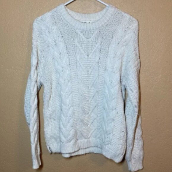 MARINE LAYER Ivory Cable Knit Sweater Size Extra Small - Picture 1 of 4